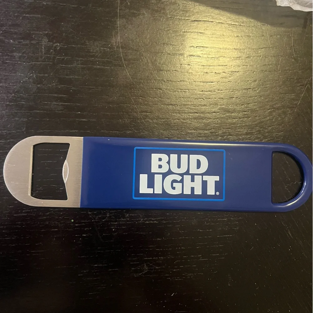 Bud Light Blue Bottle Opener double sided logo